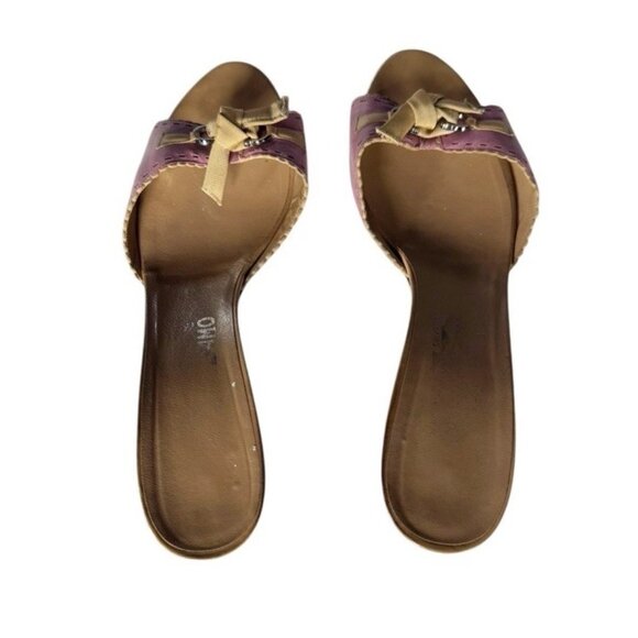VTG Salvatore Ferragamo Women’s Sz 12 B Mauve Pink Leather Slip On Heels w/ Bow - Picture 3 of 15